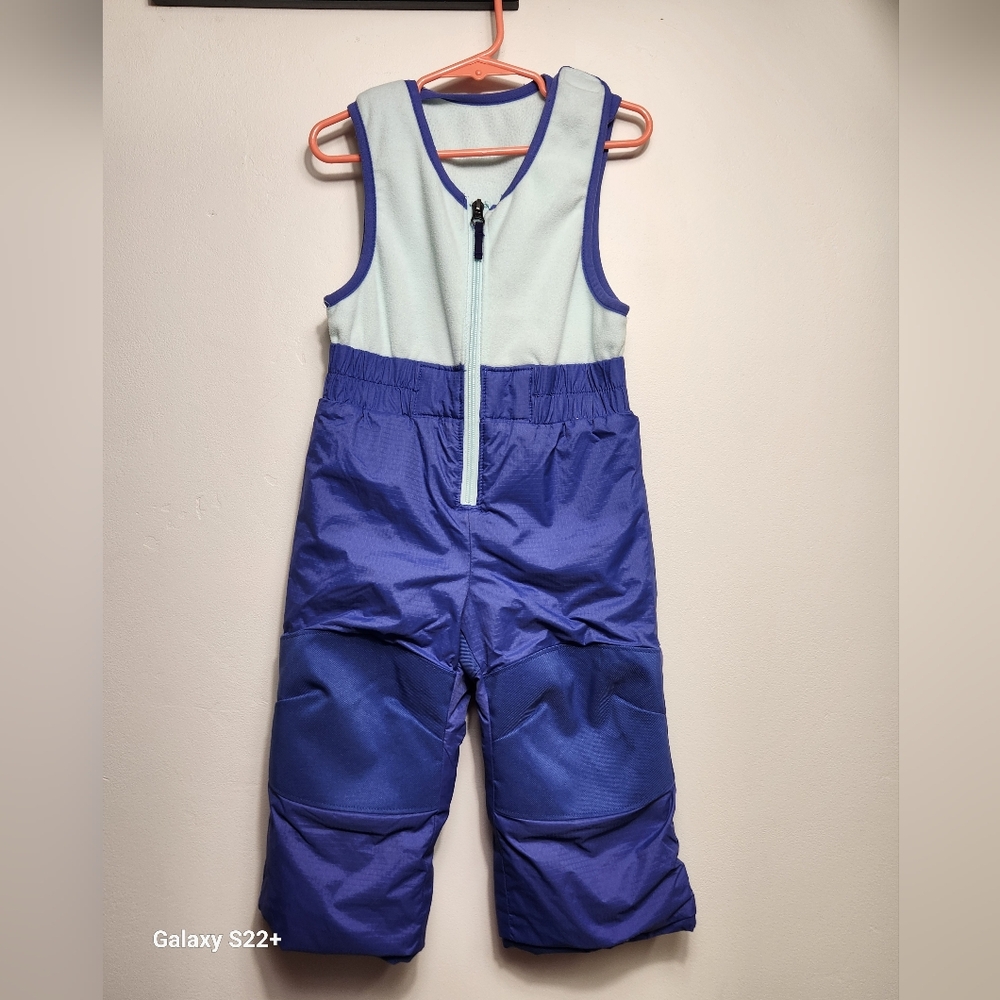 Columbia Sportwear Toddler Purple White Snow Suit Overalls, Size 2T.     G20